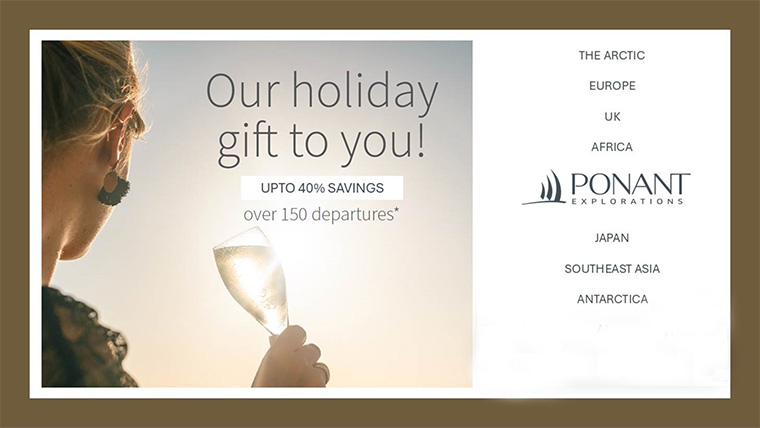 Ponant: Up to 40% savings on 150+ departures