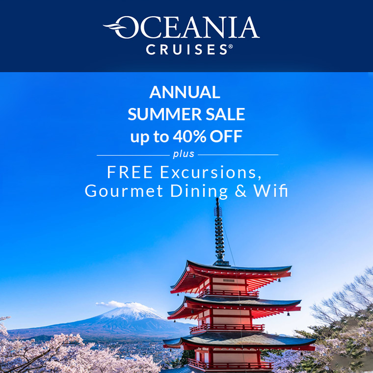 Oceania Cruises: Up to 40% off on 50 global voyages + Free Excursions, Gourmet Dining & Wifi